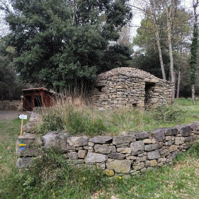 Cabane en pierre dans la forêt